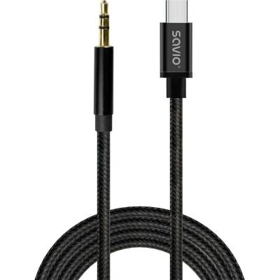 Savio CL-188 Jack 3,5mm vidlice USB C vidlice 2m černý