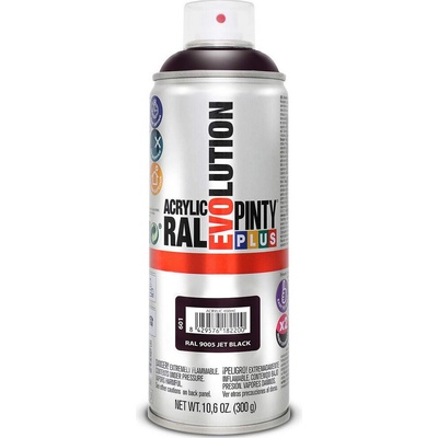 Pinty Plus Evolution - farebný sprej v odtieňoch podľa RAL - RAL9005 - Čierna - 400 ml