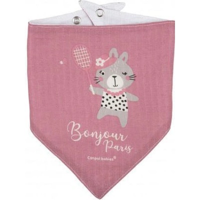 Canpol babies Mušelínový slintáček Bonjour Paris 2 ks Růžový