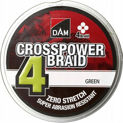 DAM Šňůra Crosspower 4-Braid Green 300m 0,10mm 4,5kg