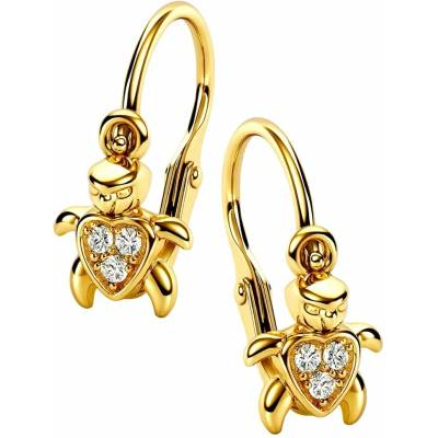 Zlaton Náušnice žluté zlato srdce se zirkony 1.2cm 1.15g 000013001230