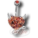 Piercing s krystaly Swarovski Devil Heart F Tribal ATCDEVILHEART-F