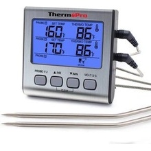 ThermoPro Digitálny kuchynský teplomer TP-17, dve sondy, strieborný TP-17