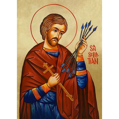 Sv. Šebestián (ikona 405) Rozměry cm: A - 8x10cm