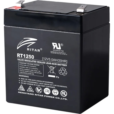 Оловна батерия RITAR, (RT1250) AGM, 12V, 5Ah, 90/ 70/ 10 1mm, Терминал 2 (RITAR-RT1250)