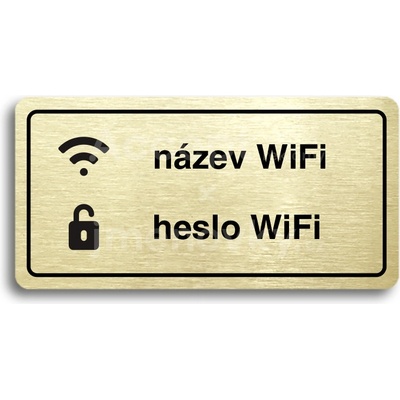 ACCEPT Piktogram WiFi - zlatá tabulka - černý tisk