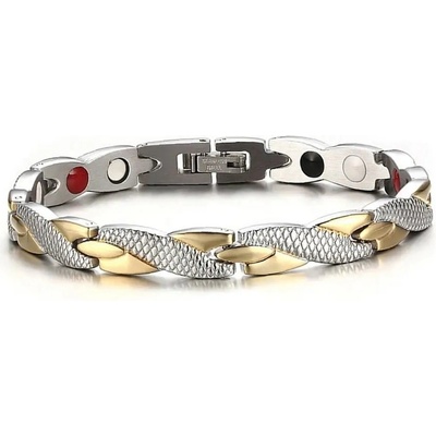 Izmael náramek Twisted stříbrná/Zlatá KP27523