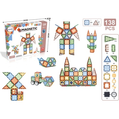 Mamido Magnetická stavebnica Magnetic transformer 138 ks