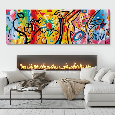 Obraz na plátně - Divokými kontrasty FeelHappy.cz Velikost obrazu (šířka x výška): 300 x 100 cm