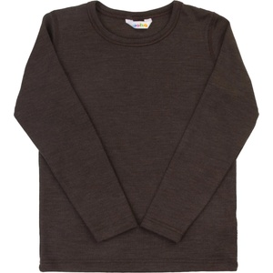 Joha Детски вълнен пуловер Joha Kid's Wool L/S Blouse Merino base layer - Dark Brown - размер 100 (704-6201-0212)