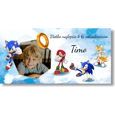 Personal Narodeninový banner s fotkou - Sonic Rozmer banner: 130 x 65 cm