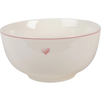 Clayre & Eef Porcelánová miska se srdíčkem Beautiful Heart 14 x 7 cm 500 ml