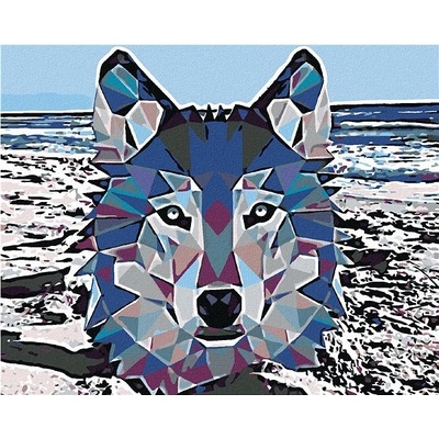 zuty Malování podle čísel Mozaikový vlk 50 x 40 cm vypnuté plátno na rám