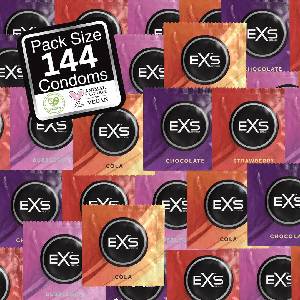 EXS Condoms Mixed Flavoured - микс от ароматизирани презервативи (144 бр. )