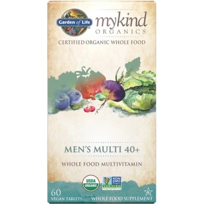 Garden of Life Mykind Organics Men's Multi, мултивитамини за мъже 40+, 60 билкови таблетки