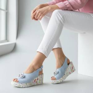  Обувки естествена кожа W595024 Blue