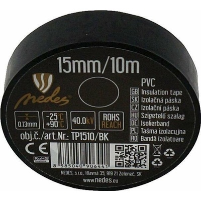 Nedes Izolačná páska 15/10 TP1510/BK 10 m