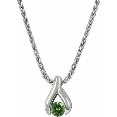 Eppi Platinový přívěsek se zeleným diamantem Tilda P35962