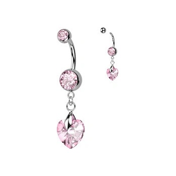 Šperky4U piercing do pupíku srdíčko WP01298-P