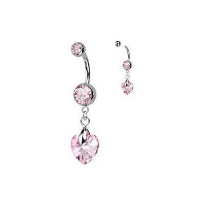 Šperky4U piercing do pupíku srdíčko WP01298-P