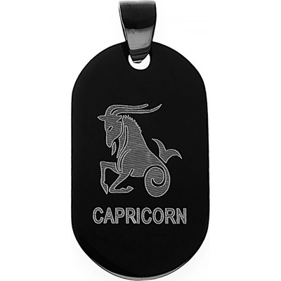 MPM Unisex ocelový černý nerezový přívěsek 6630 "kozoroh" černý