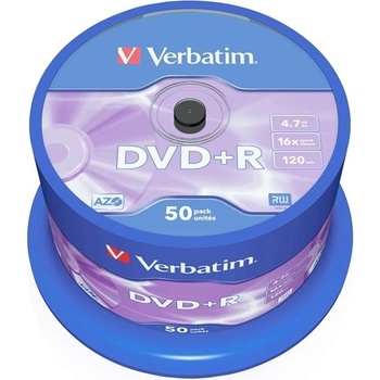 Verbatim Оптичен носител DVD+R 4.7GB, Verbatim, 16x, 50бр