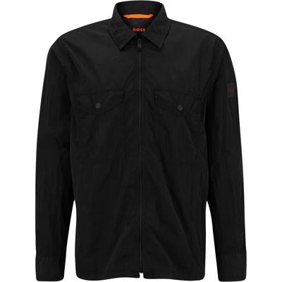 Boss Риза с дълъг ръкав Boss Men's Orange Zip Long Sleeve Overshirt - Black 001