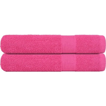 vidaXL Кърпи 2 бр розови 100x200 см 360 gsm 100% памук (137058)