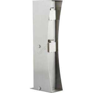  Външен стълб за контакти с 2 гнезда schuko 230v ip44 матов хром (bl2323)