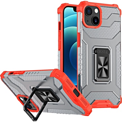 HQWear Калъф Crystal Ring Case Kickstand Tough Rugged, за iPhone 13 mini, червен (9145576220580)