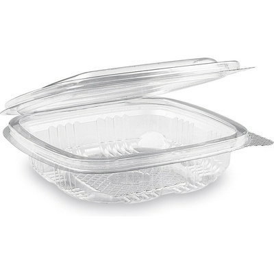 GASTRO 77601 plastová miska hranatá 125ml s integrovaným viečkom, 11,25 x 11,73 x 2,9cm, priehľadná