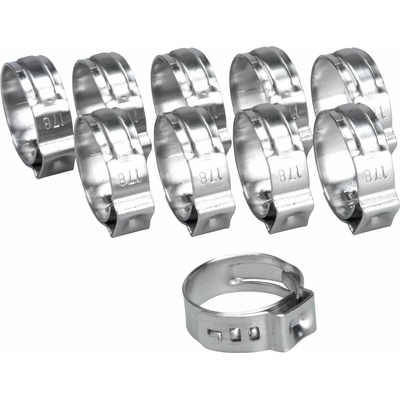 Spona na 3/8" pneumatickú hadicu, 10ks, ⌀14.6mm - 17.8mm, antikoro, EXTOL PREMIUM