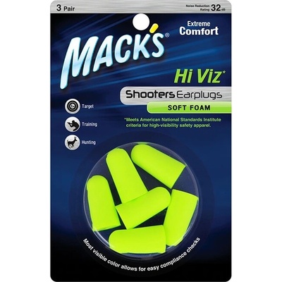 Mack's Hi Viz vysoce viditelné špunty do uší 3 páry