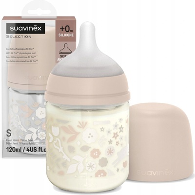 Suavinex kojenecká láhev anti-colic skleněná pomalý průtok SX Pro 120 ml