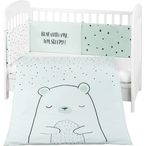 KikkaBoo Бебешки спален комплект 2 части EU style 70/140 Bear with me Mint (41101020115) - bebetabg