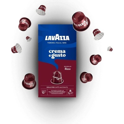 10 бр. алуминиеви кафе капсули Lavazza Crema e Gusto Ricco съвместими с Nespresso®