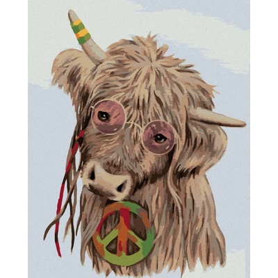zuty Malování Podle Čísel Hippie Kráva Myroslava Voloschuk 40 x 50 Cm Plátno Rám