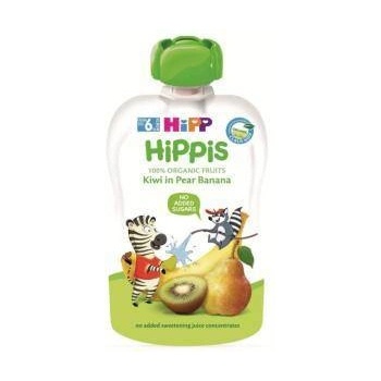 HiPP Био плодова закуска hipp, Банан, киви, круша, 100г, 9062300133797