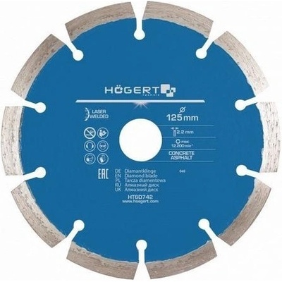 Hogert Nebrusný diamantový kotouč 125 mm HT6D742