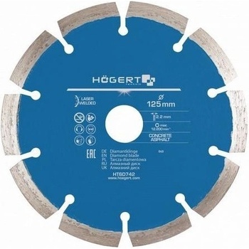 Hogert Nebrusný diamantový kotouč 125 mm HT6D742