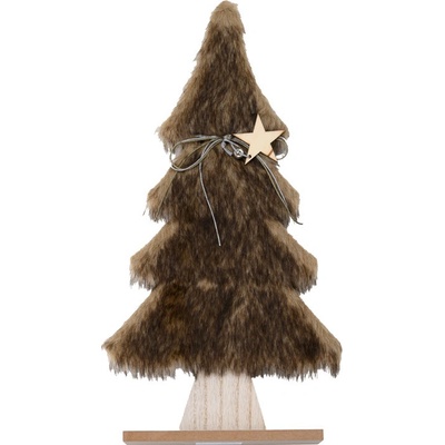 Textilomanie Dekorační vánoční stromeček s kožešinou LUSH 28 cm různé barvy Barva: Hnědá 40x45 cm