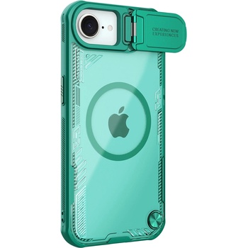 Nillkin Iceblade Prop магнитен калъф с капак за камера и стойка за iPhone 16e - зелен