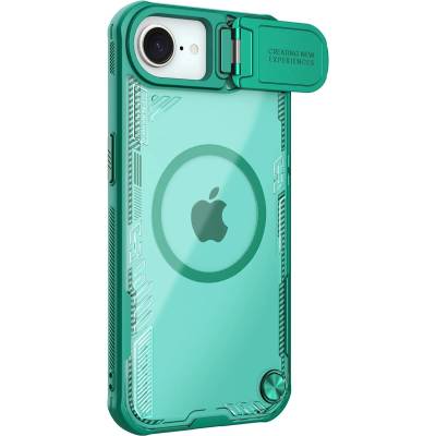 Nillkin Iceblade Prop магнитен калъф с капак за камера и стойка за iPhone 16e - зелен