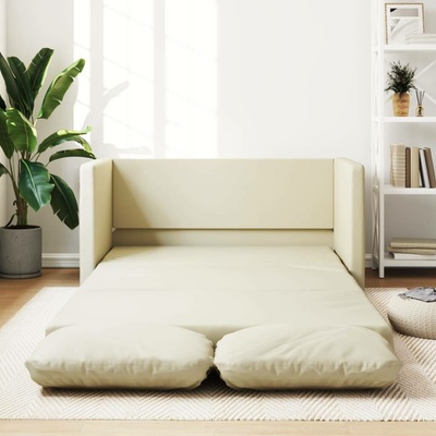 vidaXL Podlahová rozkládací pohovka 2v1 krémová 112x174x55 cm koženka 11461.353974