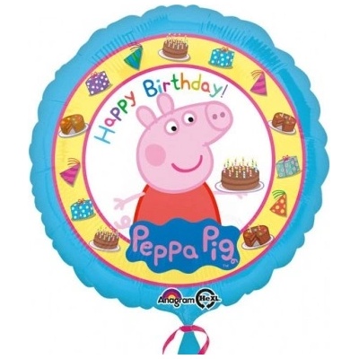 Prasátko Peppa šťastné narozeniny balónek 43 cm