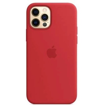 Apple iPhone Silicone Case with MagSafe - оригинален силиконов кейс за iPhone 12, iPhone 12 Pro с MagSafe (червен)
