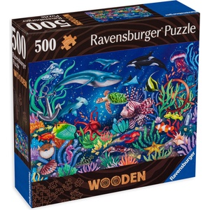 Ravensburger Дървен пъзел Ravensburger от 500 части - Морско дъно (17515)