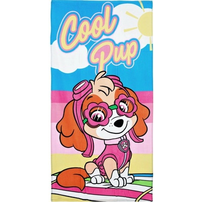 SunCityDievčenská plážová osuška Tlapková patrola Paw Patrol motív Cool Pup 70 x 140 cm
