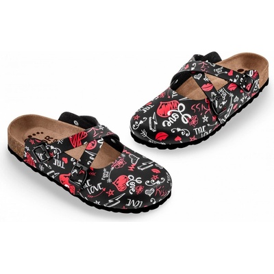FORcare obuv zdravotní101059 černá potisk láska – Zboží Dáma