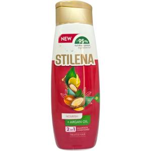  Stilena, Шампоан и балсам 2 в 1 с арганово масло Nourish, за третирана коса, 350 мл